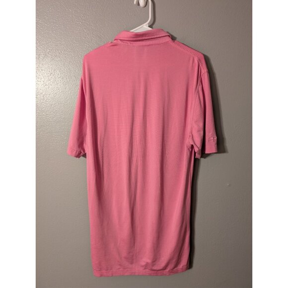 Dunning Golf Polo Shirt Men’s Small Coral Pink Stripe Stretch Performance - Picture 3 of 9